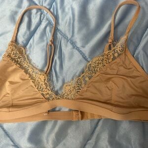 Lace Trim Tan Bralette